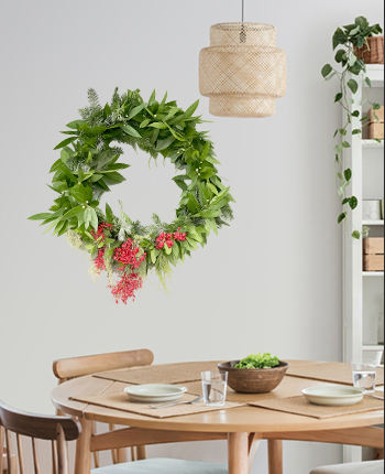 Live California Bay Laurel & Balsam Fir Wreath - 28" Ultra Fragrant Natural Holiday Decor