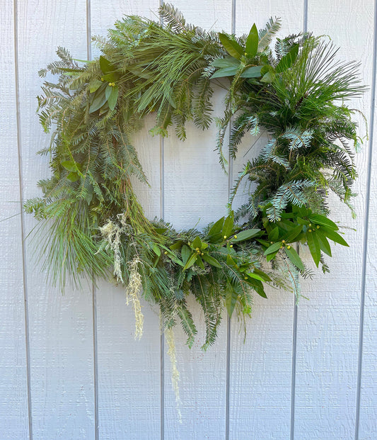 XL Shag California Native Wreath | 32” Live Floral | Holiday Decor