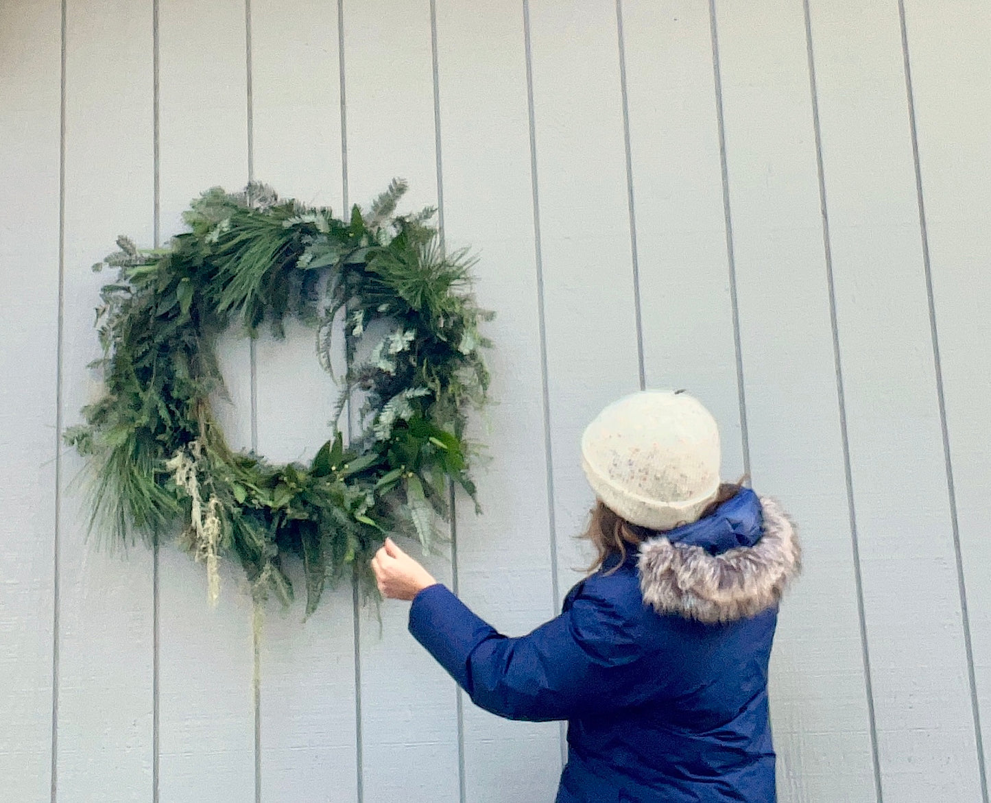 XL Shag Greens Wreath | 32” Live Floral | Minimalist Holiday Decor