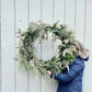 XL Shag Greens Wreath | 32” Live Floral | Minimalist Holiday Decor