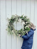 XL Shag Greens Wreath | 32” Live Floral | Minimalist Holiday Decor
