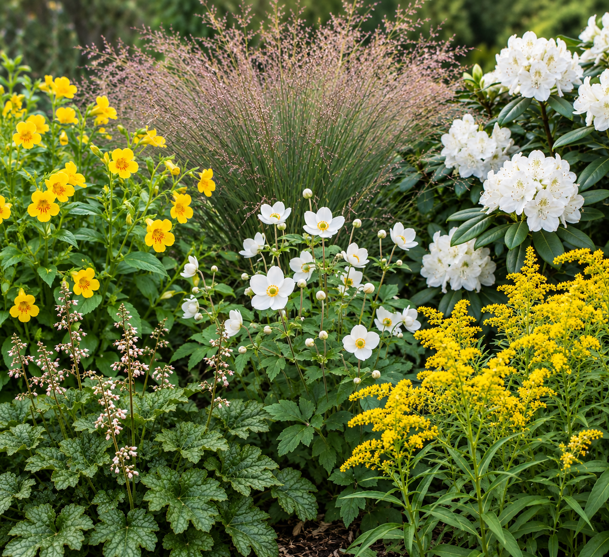 Bay Coastal Woodland Edger | Northern California | Floral Part-Shade Understory Garden | 40+ Plants w/ Layout Plan