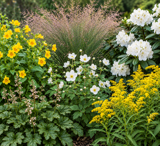 Bay Coastal Woodland Edger | Northern California | Floral Part-Shade Understory Garden | 40+ Plants w/ Layout Plan