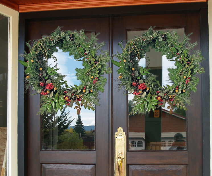 Deluxe Bespoke California Wreath - 28" Red & Gold Multi (Copy)