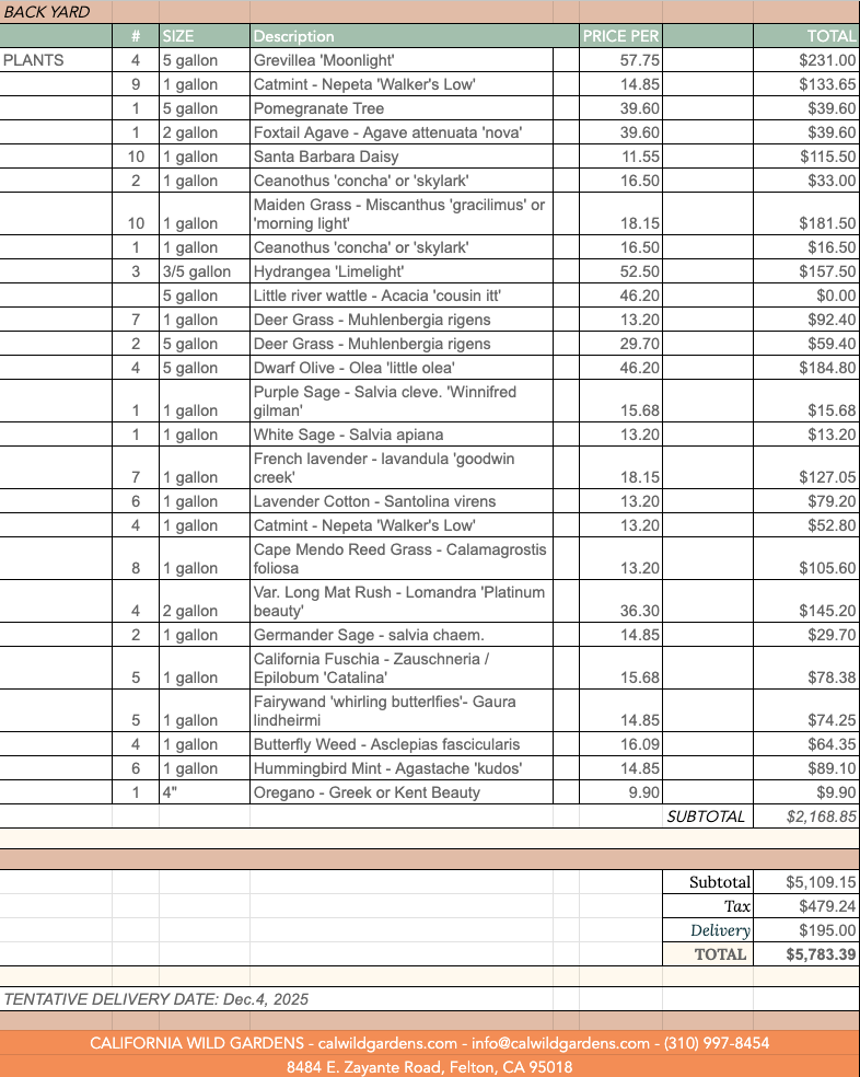 Custom Plant Order - Rina Phase 1