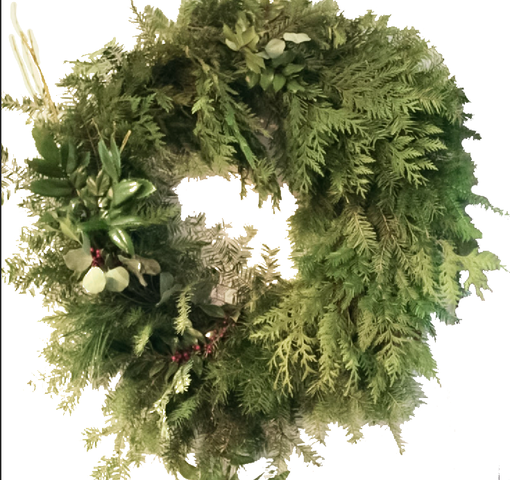 Deluxe Bespoke California Native Wreath - 32” Shag Live Greenery Holiday Decor
