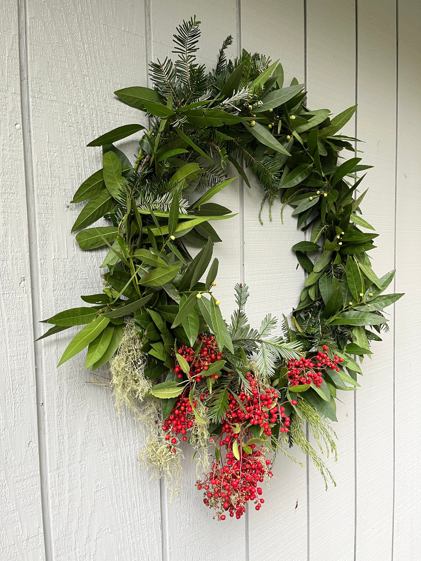 Live California Bay Laurel & Balsam Fir Wreath - 28" Ultra Fragrant Natural Holiday Decor